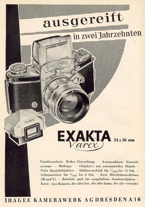 Exakta Varex Anzeige 1956